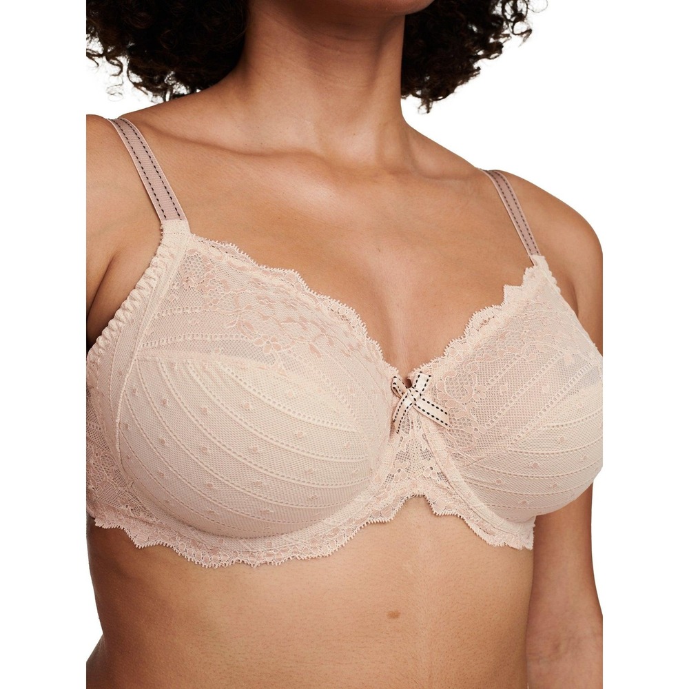 Chantelle Lace Bra Womens 32H Pink Nude Excellent Underwire C32810